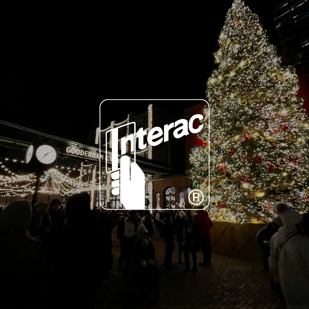 Interac logo with a background