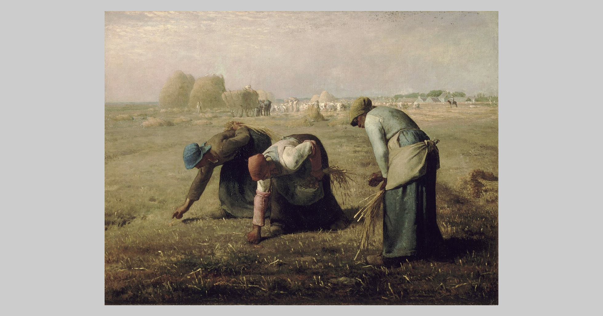 Jean-François Millet, The Gleaners, 1857. Public domain, via Wikimedia Commons.