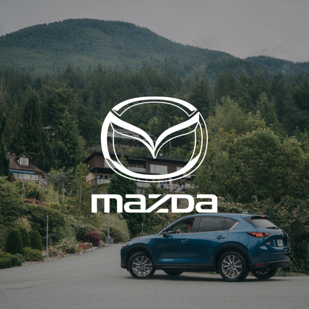 Mazda logo with a background